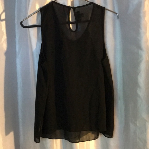 Sheer Black Sleeveless Dressy Blouse - Picture 4 of 4
